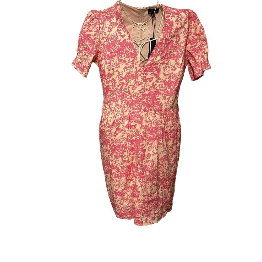 NEW WITH TAGS BEAUTIFUL Lucy Paris NWT! Kinsey Pink Tan Floral 100% Cotton‎ Size